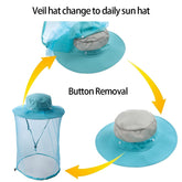 Close-up of see-through mesh veil with hidden netting